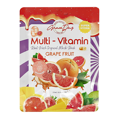 Купить Уход за лицом, GRACE DAY Маска для лица MULTI-VITAMIN с экстрактом грейпфрута (очищающая) 27
