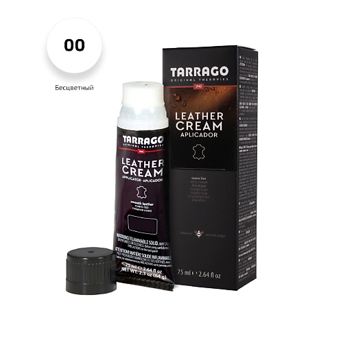 TARRAGO Бесцветный крем для обуви тюбик с губкой Leather cream 75