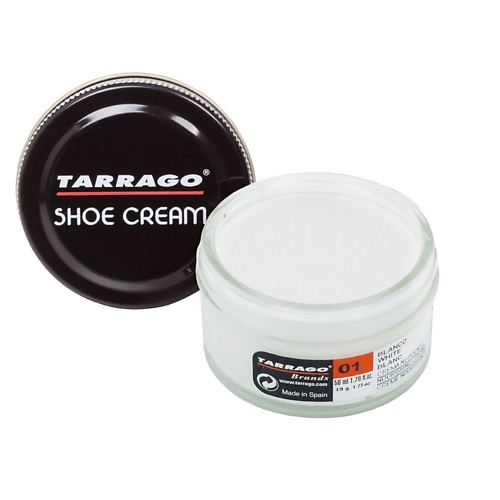 Крем для обуви TARRAGO Белый крем для обуви SHOE Cream крем для обуви tarrago leather cream 001 цвет белый туба с губкой 75 мл