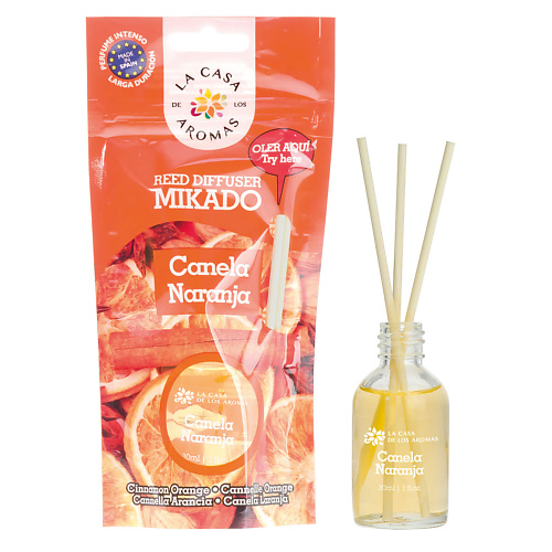 LА CASA DE LOS AROMAS Жидкий ароматизатор для воздуха с палочками MIKADO. «Апельсин и корица» 30