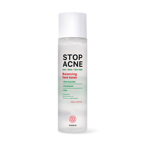 HISKIN STOP ACNE Балансирующий тонер для лица AHA + BHA + TEA 150.0 крем для лица витэкс pharmacos biodermin acne 50 мл