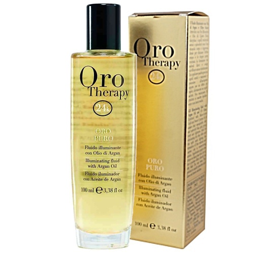 FANOLA Флюид для волос Orotherapy Oro Puro с золотом и аргановым маслом 100 fanola маска keraterm для выпрямленных и химически поврежденных волос 300