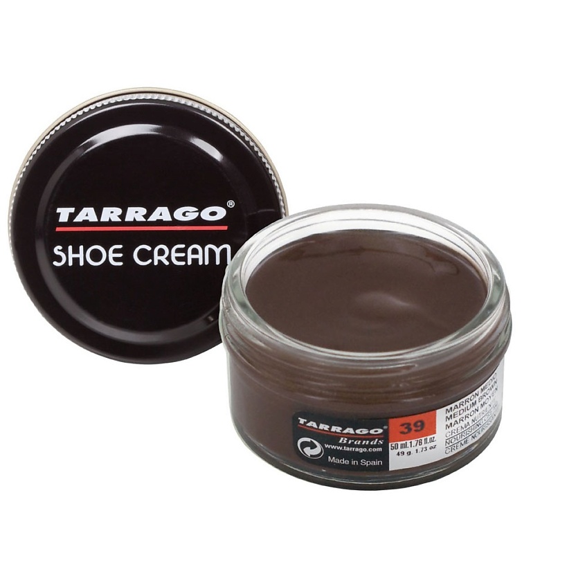 TARRAGO Средне-коричневый крем для обуви SHOE Cream. 50 мл
