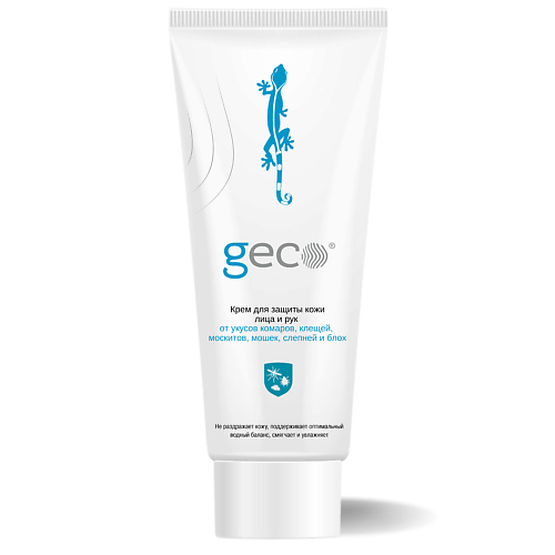 GECO Крем для защиты кожи лица и рук от укусов комаров, клещей, москитов 100 geco крем защитный от обморожение и обветривания 100