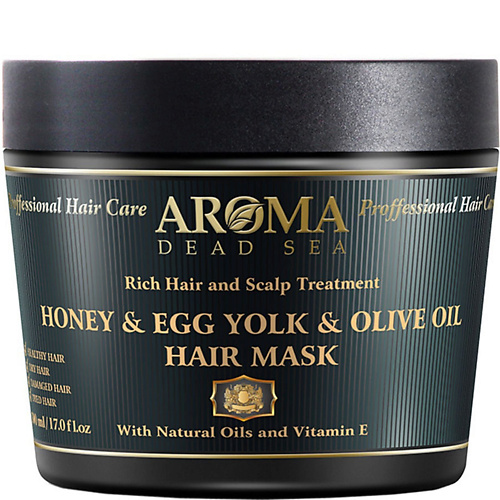 AROMA DEAD SEA Маска с медом и яичным желтком для укрепления корней и стимуляции роста волос 500