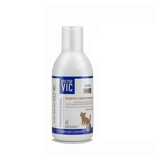 Шампунь для животных DOCTOR VIC Шампунь-кондиционер с кератином и провитамином B5 для котят