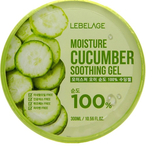 LEBELAGE Moisture Cucumber  100% Soothing Gel Гель для кожи с эстрактом огруца  увлажнение 300