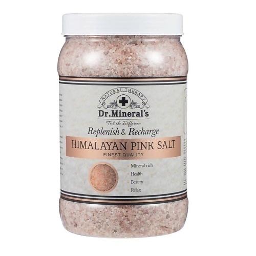 Соль для ванны DR.MINERAL’S Гималайская розовая соль - Himalayan Pink Salt, мелкий помол salt of the earth розовая гималайская соль крупная 1 кг