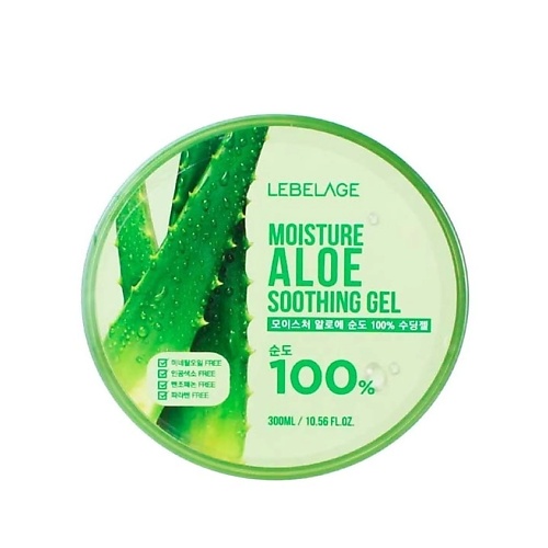 фото Lebelage soothing gel moisture aloe 100% гель для кожи алое увлажняющий 300