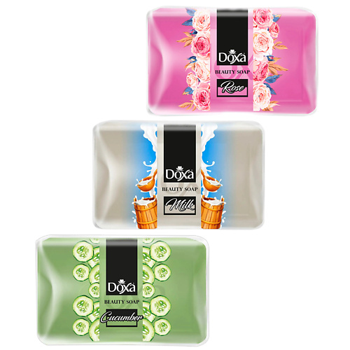 DOXA Мыло твердое BEAUTY SOAP Роза, Молоко, Огурец 450 doxa мыло туалетное beauty soap орхидея яблоко 480