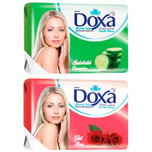 Мыло твердое DOXA Мыло туалетное BEAUTY SOAP Роза, Огурец мыло туалетное doxa 2х4х125г роза классичекое