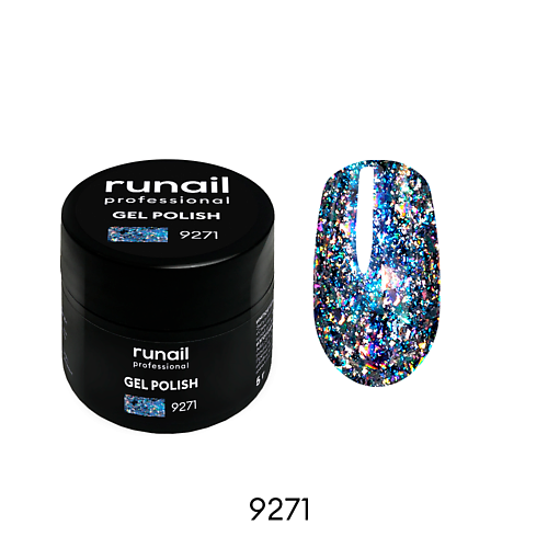 Гель-лак для ногтей RUNAIL PROFESSIONAL Гель-лак с блестками runail гель лак milk shake 8543