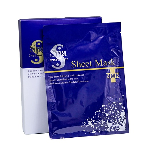 Маска для лица SPA TREATMENT Антивозрастная маска для увлажнения с NMN и пептидами NMN Sheet Mask purlisse blue lotus seaweed treatment sheet mask 6 masks 0 74 oz 21 g each