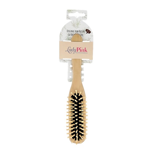 LADY PINK Расческа для волос BASIC деревянная прямоугольная bradex деревянная массажная расческа для волос кот единорог