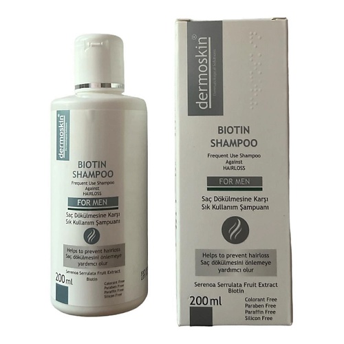 DERMOSKIN Шампунь мужской Dermoskin Biotin Shampoo For Men 200 dermoskin шампунь для женщин dermoskin biotin shampoo for women 200