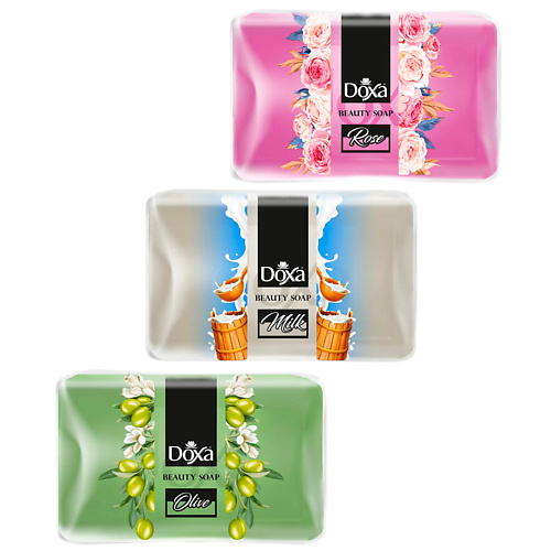 DOXA Мыло твердое BEAUTY SOAP Роза, Молоко, Олива 450 doxa мыло туалетное beauty soap лимон роза 480
