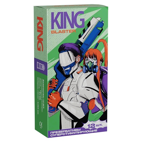 KING Презервативы суперстимулирующие BLASTER 12 domino condoms презервативы domino classic king size 6