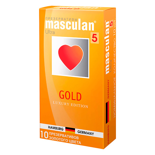 MASCULAN Презервативы 5 Ultra №10 Золотые 10 masculan презервативы 3 ultra 10 продлевающий с колечками пупырышками и анастетиком 10