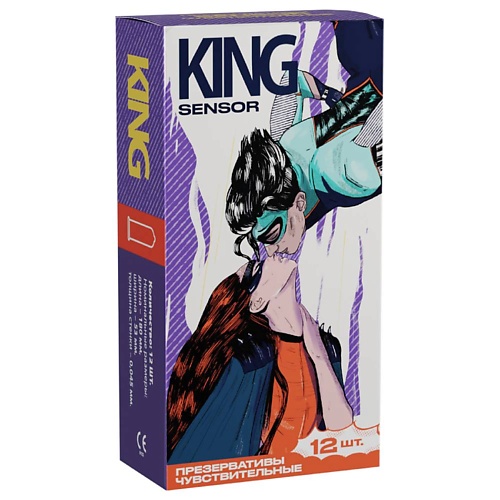 KING Презервативы тонкие со мазкой SENSOR 12 king презервативы ные ароматизированные infinity 12