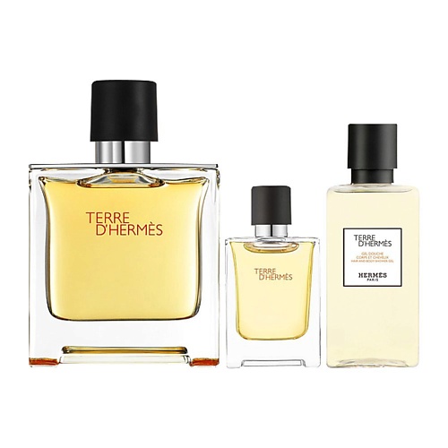 фото Hermès hermes набор terre d'hermes: парфюмерная вода + гель для душа + миниатюра парфюмерной воды 120