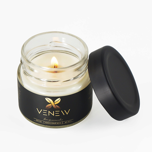Свеча VENEW Свеча ароматическая с деревянным фитилем Ambre / Vanille