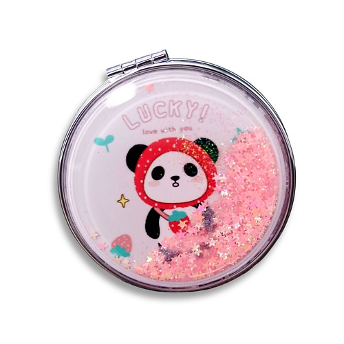 Зеркало ILIKEGIFT Зеркало складное Lucky panda strawberry pink с увеличением