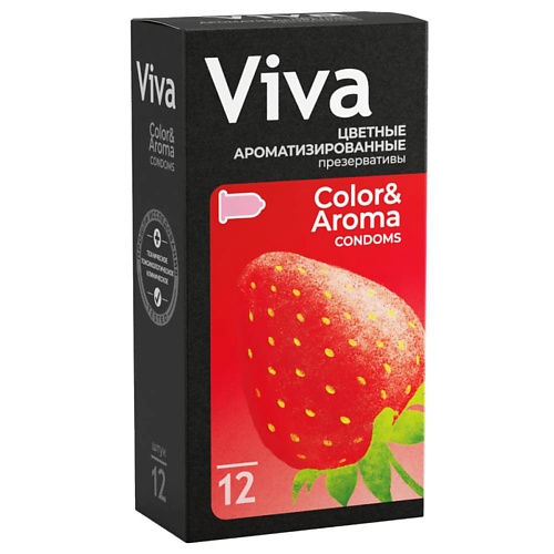 VIVA Презервативы Цветные ароматизированные 12 viva презервативы ные ароматизированные 12