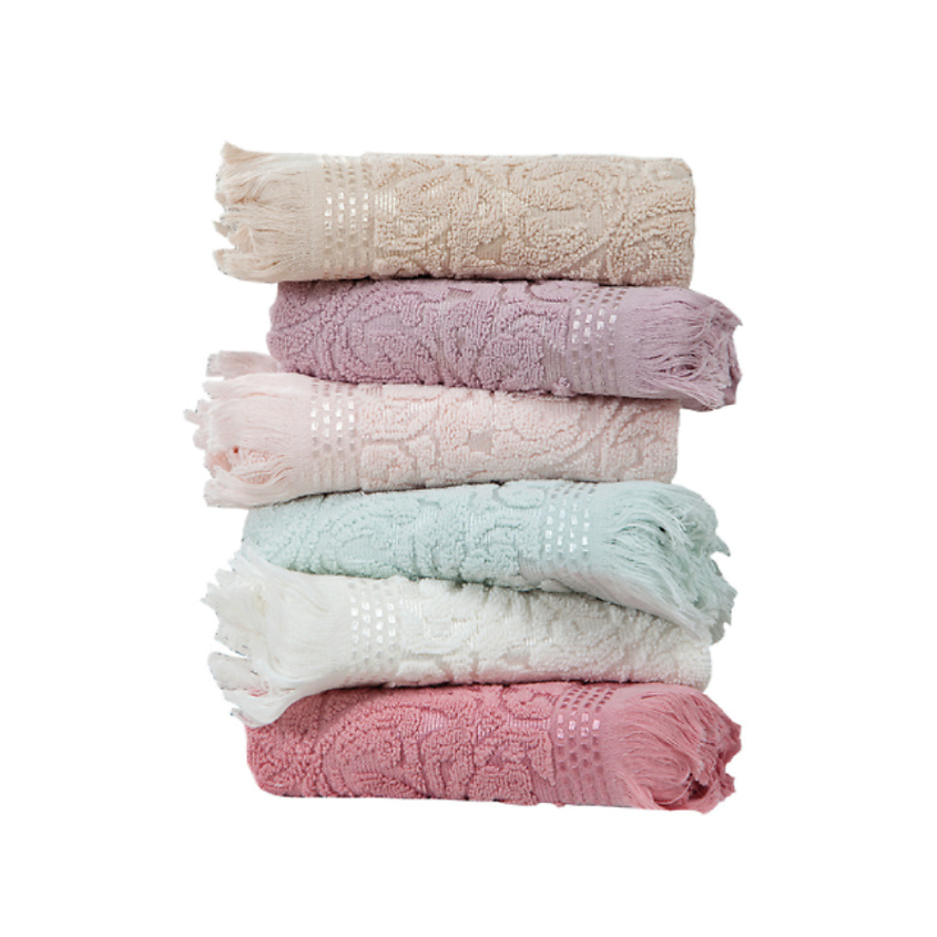 Изображение товара KARNA Салфетки махровые ESRA жаккард с бахромой, Цвет: Ассорти