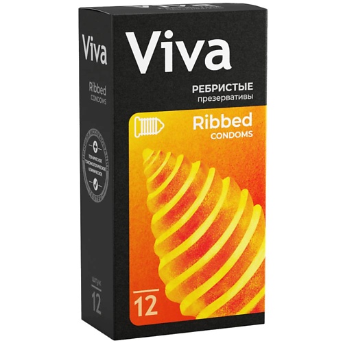 VIVA Презервативы Ребристые 12 r and j презервативы 3 в 1 контурные анатомические ребристые с пупырышками 3
