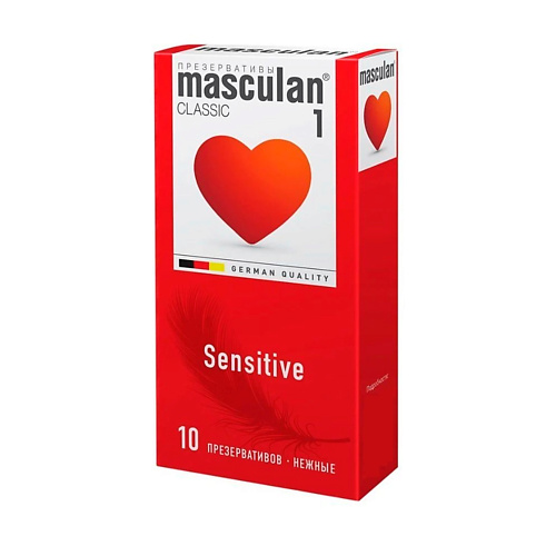 MASCULAN Презервативы 1 classic №10 Нежные Sensitive plus 10 masculan презервативы 3 classic 10 с колечками и пупырышками 10