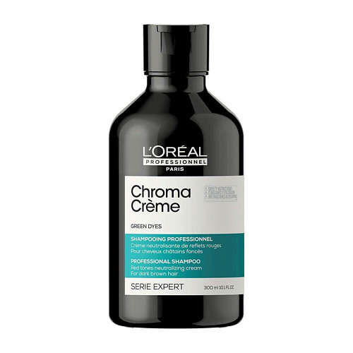 L'OREAL PROFESSIONNEL Шампунь Chroma Creme Green Dyes для темно-каштановых волос 300