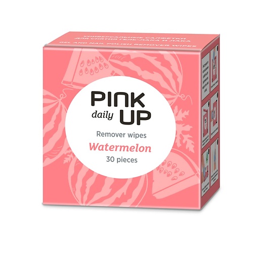 фото Pink up салфетки для снятия лака и гель-лака watermelon арбуз 30