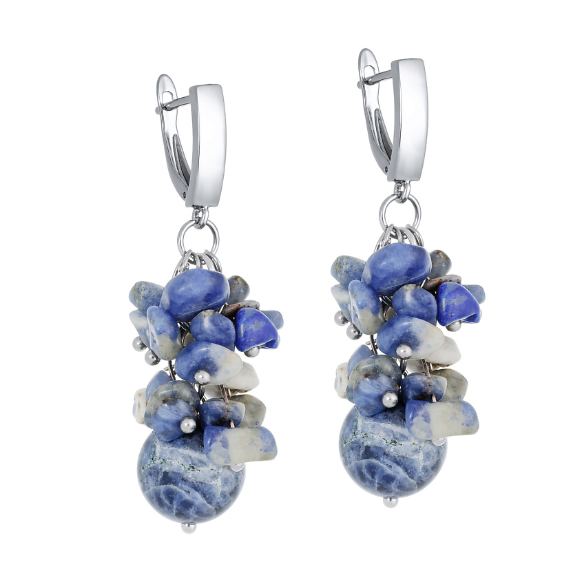 Изображение товара KOSHIKA Серьги Рококо из аметиста, Синий, белый, серебряный