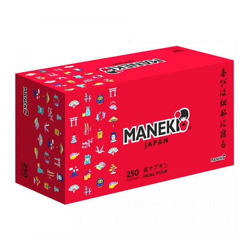 MANEKI Салфетки бумажные Red 2 слоя белые 250 maneki салфетки бумажные kabi 2 слоя 250