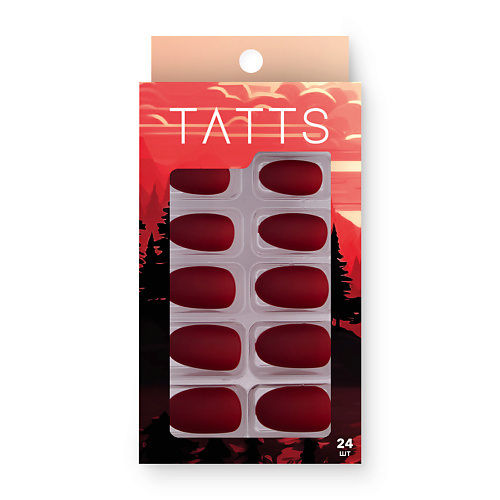 Накладные ногти TATTS Накладные ногти (24 типсы + клеевые стикеры + набор для маникюра)