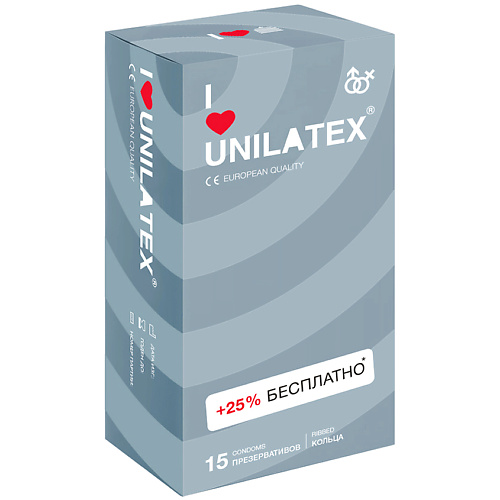 UNILATEX Презервативы Ribbed 15.0