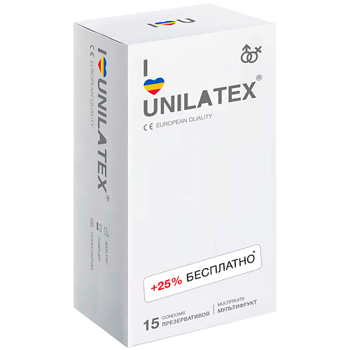 UNILATEX Презервативы Multifruits 15.0 vizit презервативы c пупырышками со смазкой 12
