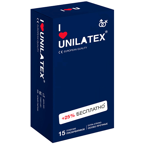 UNILATEX Презервативы Extra Strong 15.0 vizit презервативы c пупырышками со смазкой 12