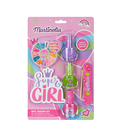 фото Martinelia средний набор детской декоративной косметики для ногтей "super girl"