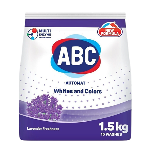 Порошок для стирки ABC Стиральный порошок Свежесть лаванды стиральный порошок abc lavender freshness 1 5 кг