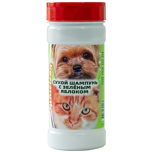 цена Сухой шампунь для животных UNICLEAN Сухой гигиенический зоошампунь с зелёным яблоком для кошек и собак