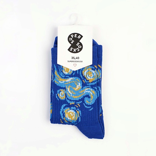 Носки SUPER SOCKS Носки Звездная ночь. Ван Гог printio открытка 15x15 см ван гог звездная ночь