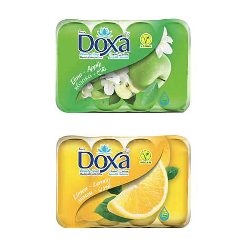 Мыло твердое DOXA Мыло туалетное BEAUTY SOAP Лимон, Яблоко мыло твердое doxa мыло туалетное beauty soap роза огурец