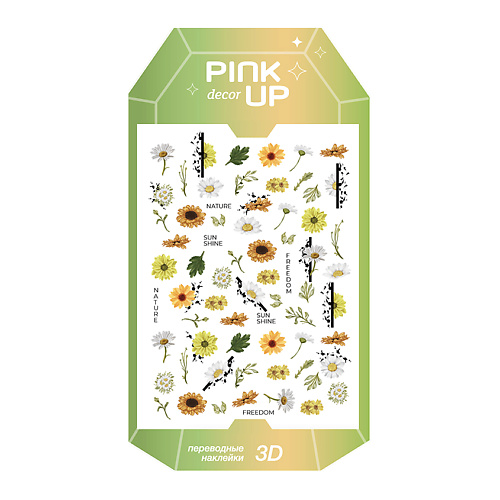 Наклейки для ногтей PINK UP Наклейки для ногтей DECOR LIMITED COLLECTION 3D переводные набор из 30 листов 3d наклейки для ногтей в форме сердца и цветка прозрачное дно серия цветных цветов бабочек наклейки для ногтей украшения