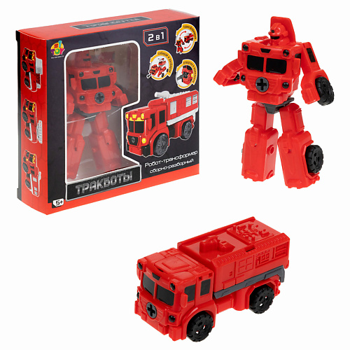цена развивающая игрушка 1TOY Робот-трансформер Тракбот Пожарная машина
