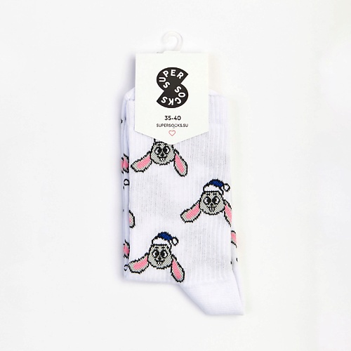 Носки SUPER SOCKS Носки Зайка паттерн носки super socks хвостик паттерн 40 45 мл