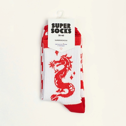 цена Носки SUPER SOCKS Носки Дракон красный