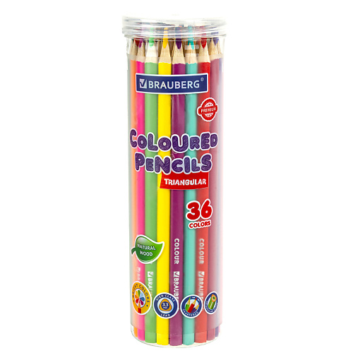 BRAUBERG Карандаши цветные PREMIUM brauberg карандаши ные premium