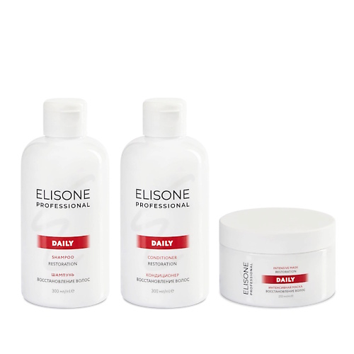 elisone professional элисон косметический набор для ухода за волосами 250 300 мл Набор для ухода за волосами ELISONE PROFESSIONAL Косметический набор DAILY восстановление волос