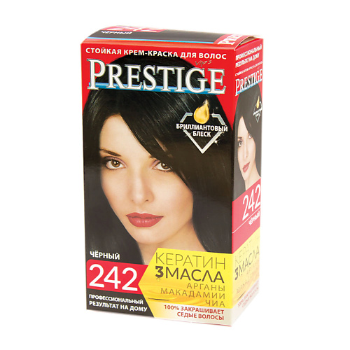vip s prestige оттеночный бальзам для волос becolor bc 01 черный бриллиант 100 мл Краска для волос VIP`S PRESTIGE Стойкая крем-краска для волос